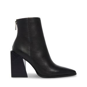 Steve Madden Tish Leren Enkellaarsjes Dames Zwart | SM-352VW