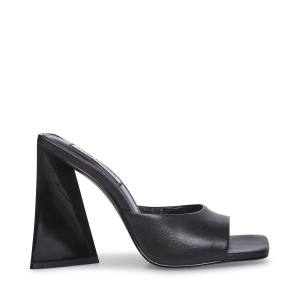 Steve Madden Twists Leren Heel Hakken Dames Zwart | SM-965VJ