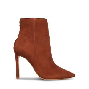 Steve Madden Vangle Nubuck Enkellaarsjes Dames Bruin | SM-728XQ