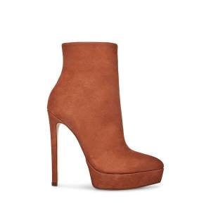 Steve Madden Velina Nubuck Enkellaarsjes Dames Bruin | SM-512NU