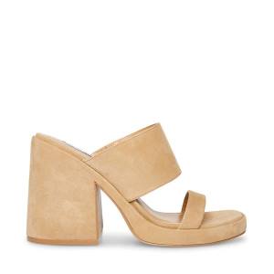 Steve Madden Vickey Sand Suede Heel Hakken Dames Bruin | SM-945UH